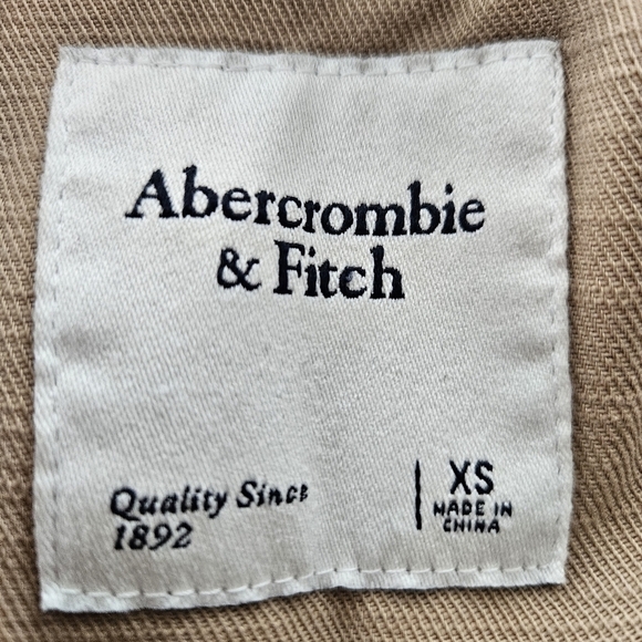 Abercrombie & Fitch XS Belted Brown Utility Jumpsuit Women Petite Short Sleeve - Picture 6 of 12